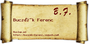 Buczák Ferenc névjegykártya